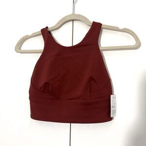 Lululemon Sports‎ Bra Size 2 Brown Stretch Wunder Train Long-line Athletic